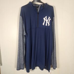 Fanatics New York Yankees Navy Gray Long Sleeve 1/4 Zip Size 2XL Tall